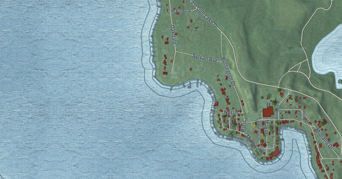 Map of South Gull Lake, Michigan in 2026