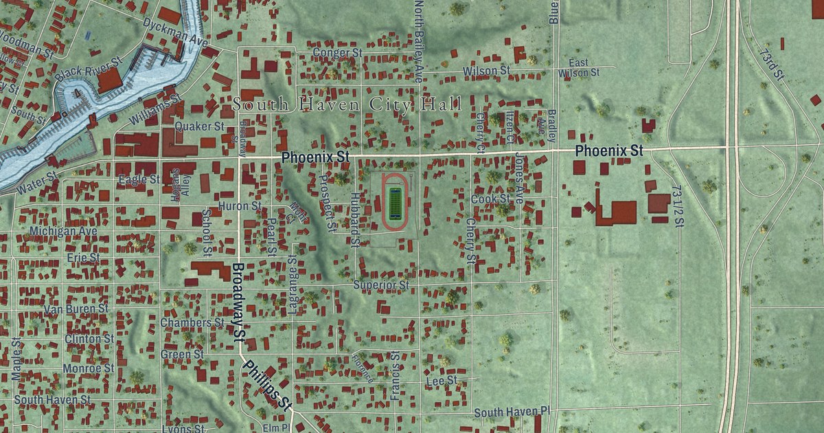 Map of South Haven City, Michigan in 2026