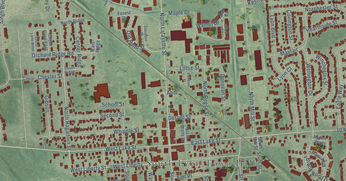 Map of South Lyon, Michigan in 2026