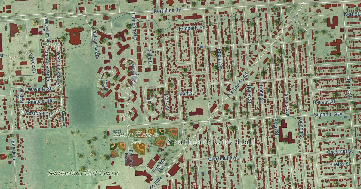 Map of Southgate, Michigan in 2026