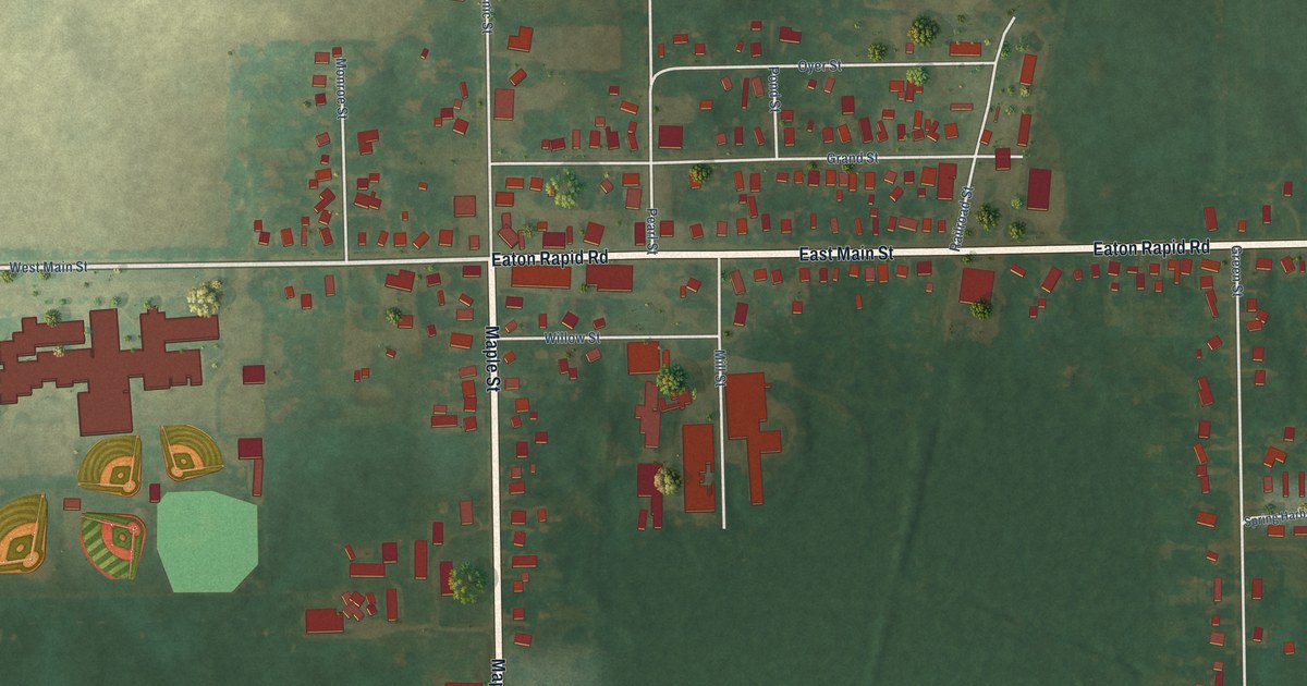 Map of Springport Village, Michigan in 2026
