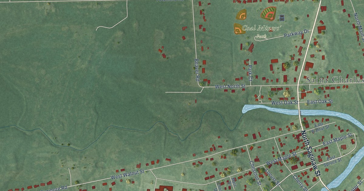Map of St. Charles Village, Michigan in 2026