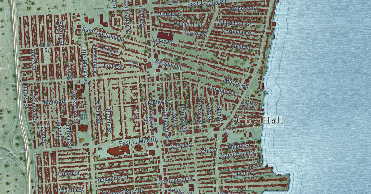 Map of St. Clair Shores, Michigan in 2026