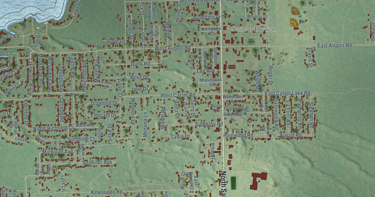 Map of St. Helen, Michigan in 2026