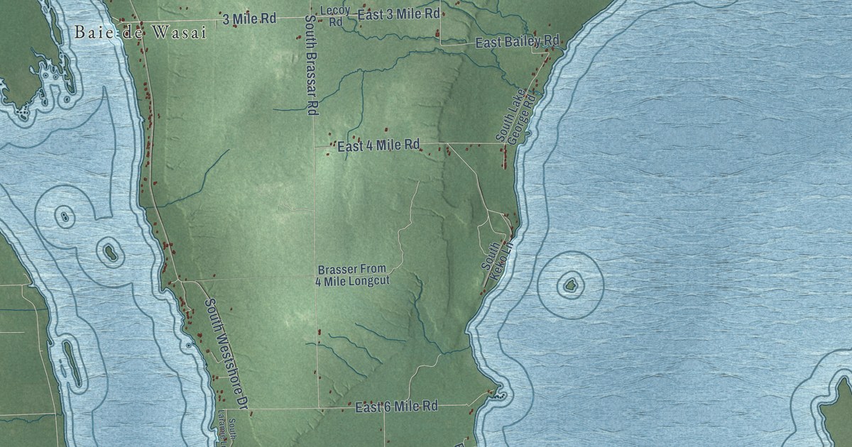 Map of Sugar Island, Michigan in 2026