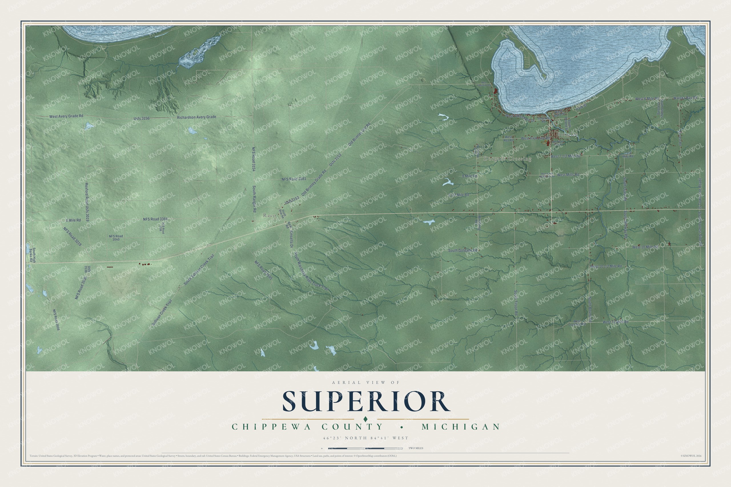 Watermarked full-map preview of Superior, Michigan