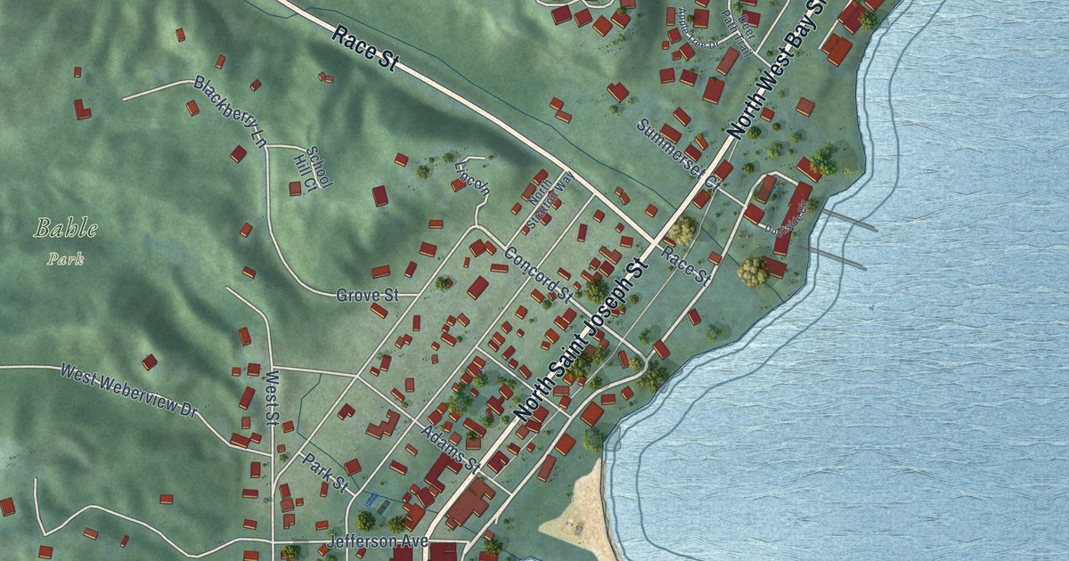 Map of Suttons Bay Village, Michigan in 2026