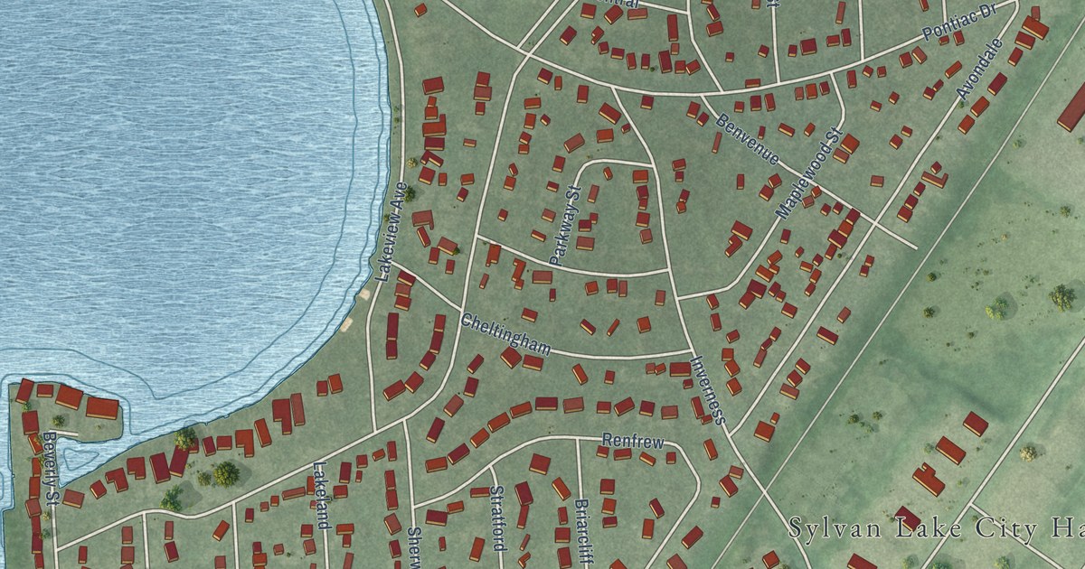 Map of Sylvan Lake, Michigan in 2026