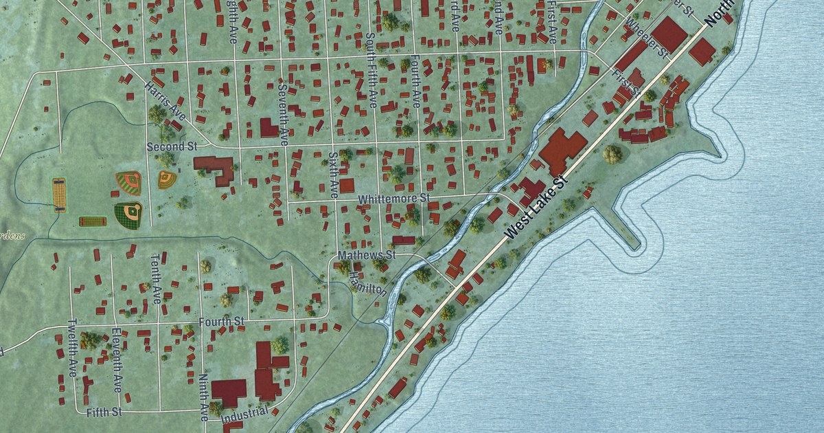 Map of Tawas City, Michigan in 2026