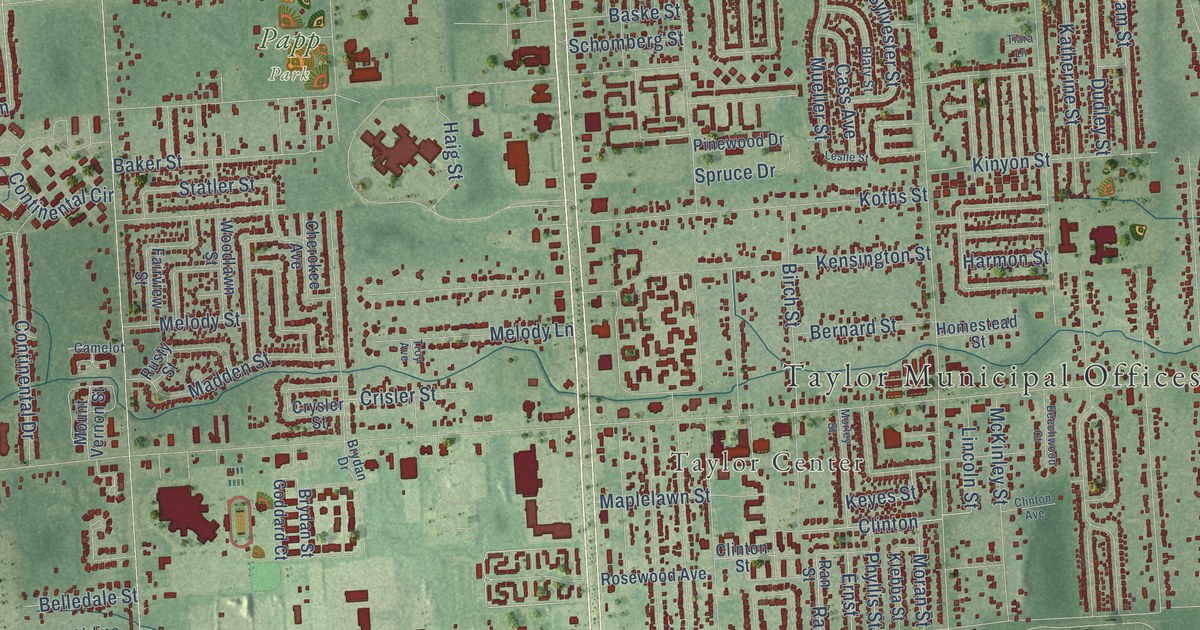 Map of Taylor, Michigan in 2026
