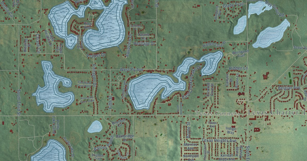 Map of Texas, Michigan in 2026