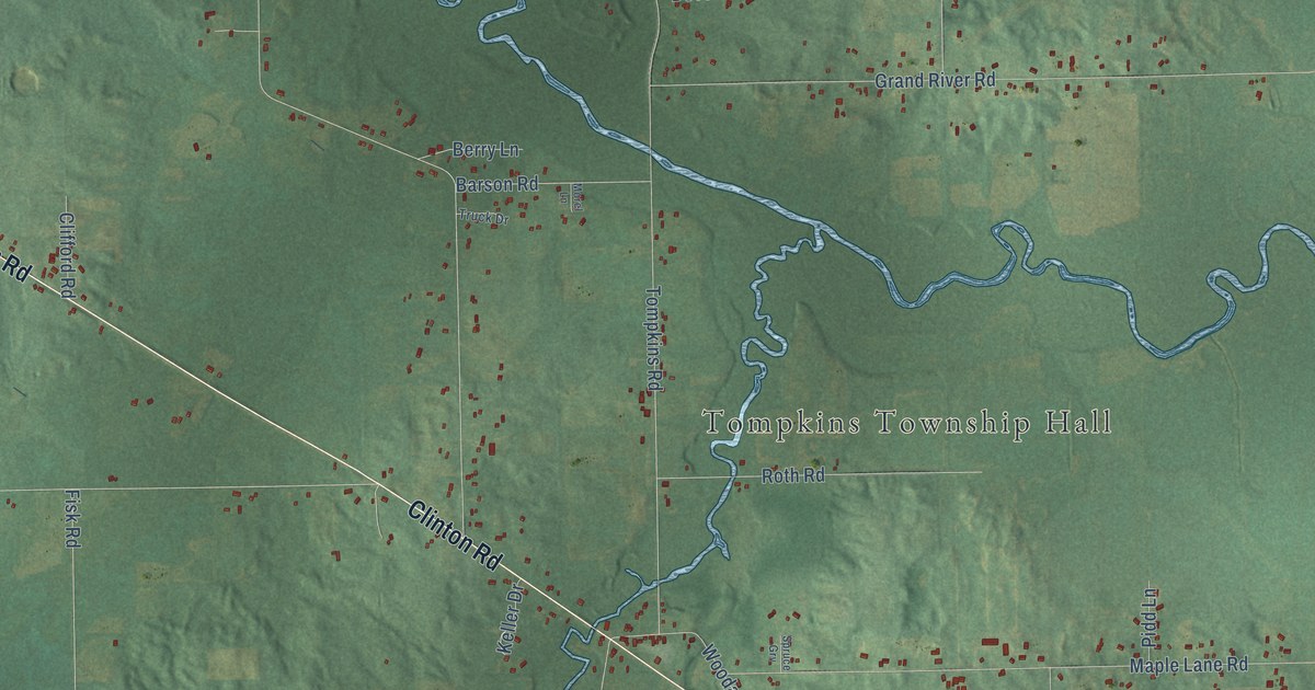 Map of Tompkins, Michigan in 2026