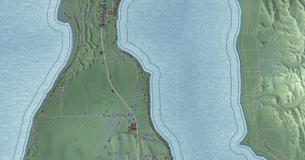 Map of Torch Lake, Antrim County, Michigan in 2026