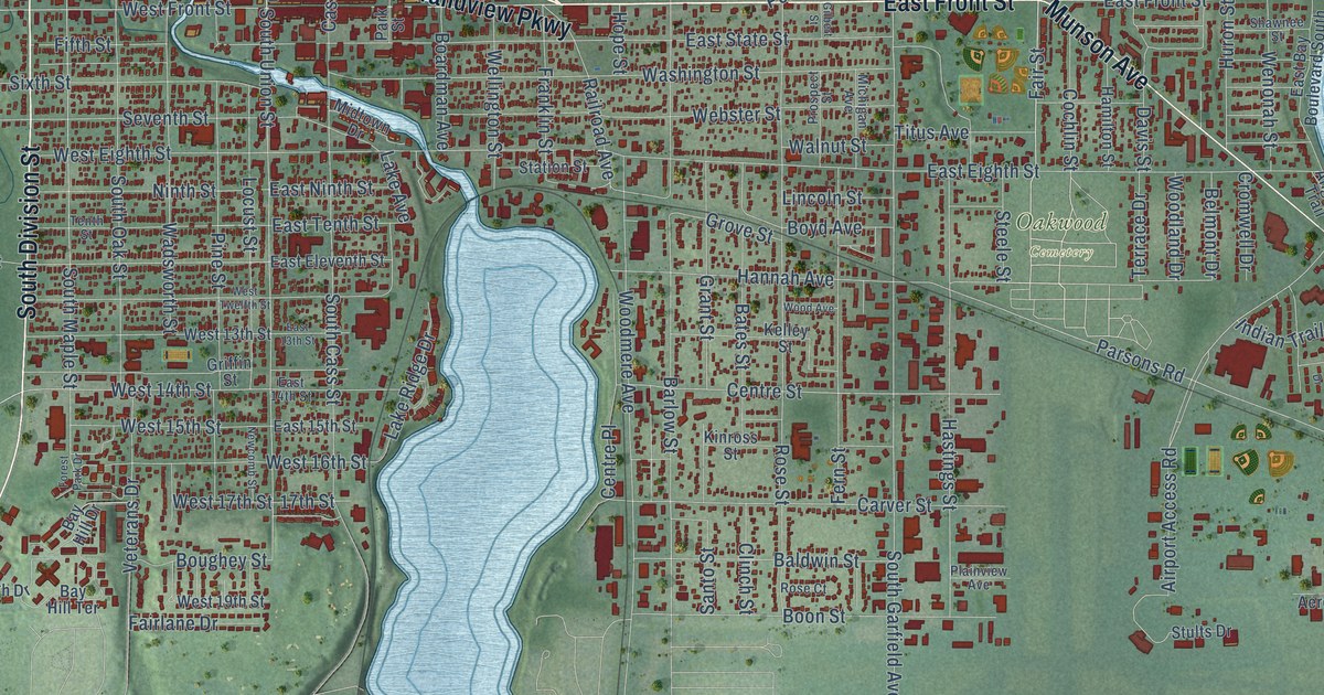 Map of Traverse City, Michigan in 2026