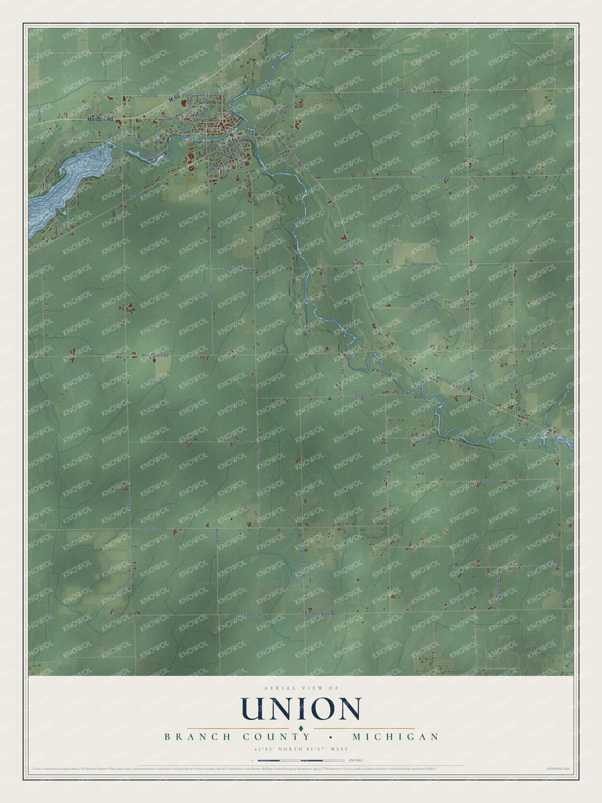 Watermarked full-map preview of Union, Michigan