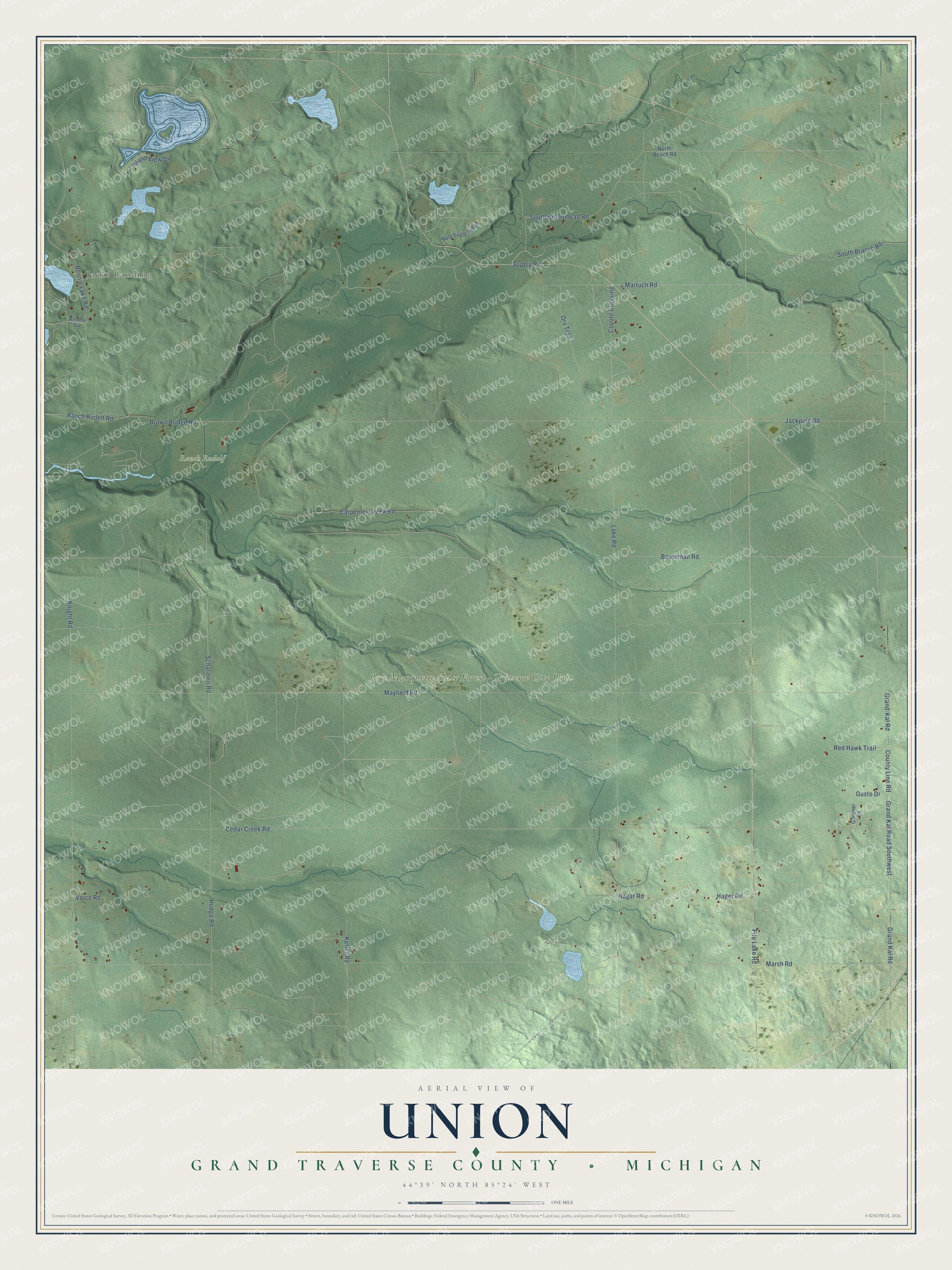 Watermarked full-map preview of Union, Michigan