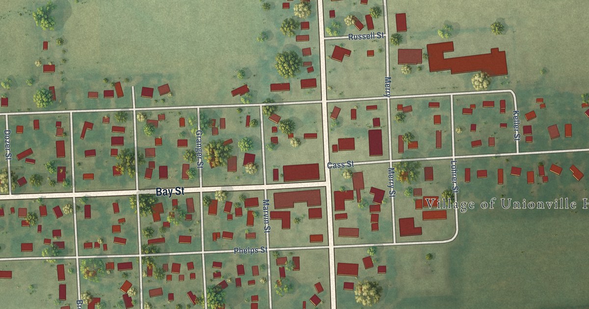 Map of Unionville, Michigan in 2026