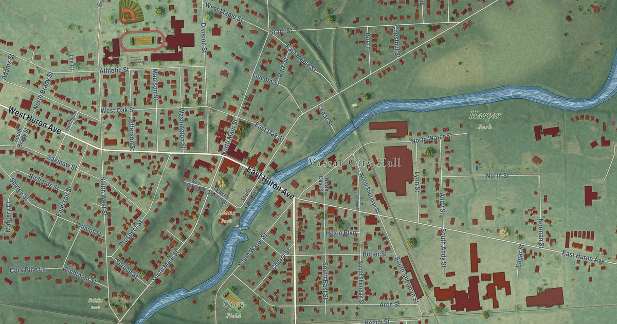 Map of Vassar City, Michigan in 2026