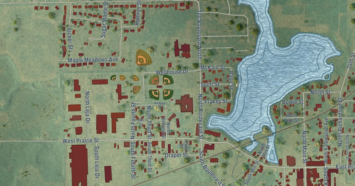 Map of Vicksburg, Michigan in 2026