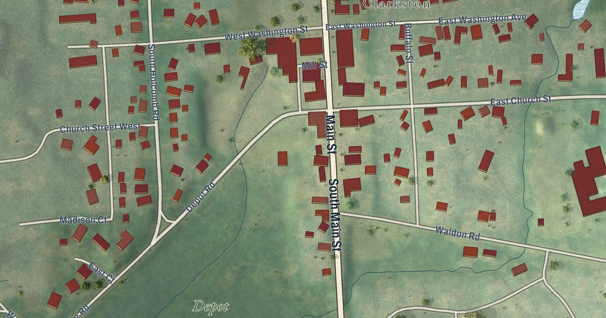 Map of the Village of Clarkston, Michigan in 2026