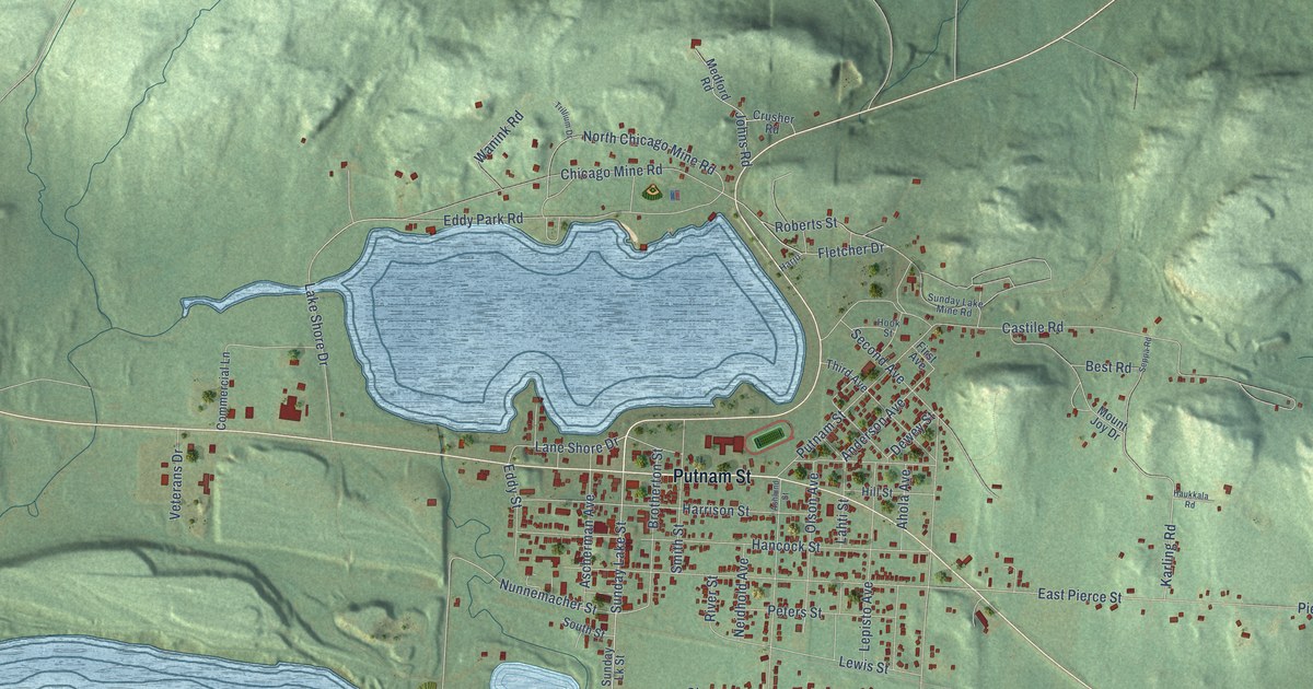 Map of Wakefield City, Michigan in 2026