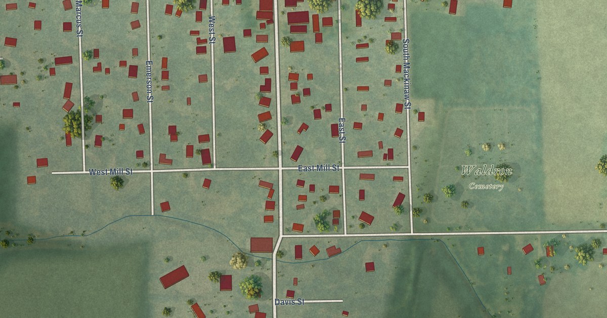 Map of Waldron, Michigan in 2026