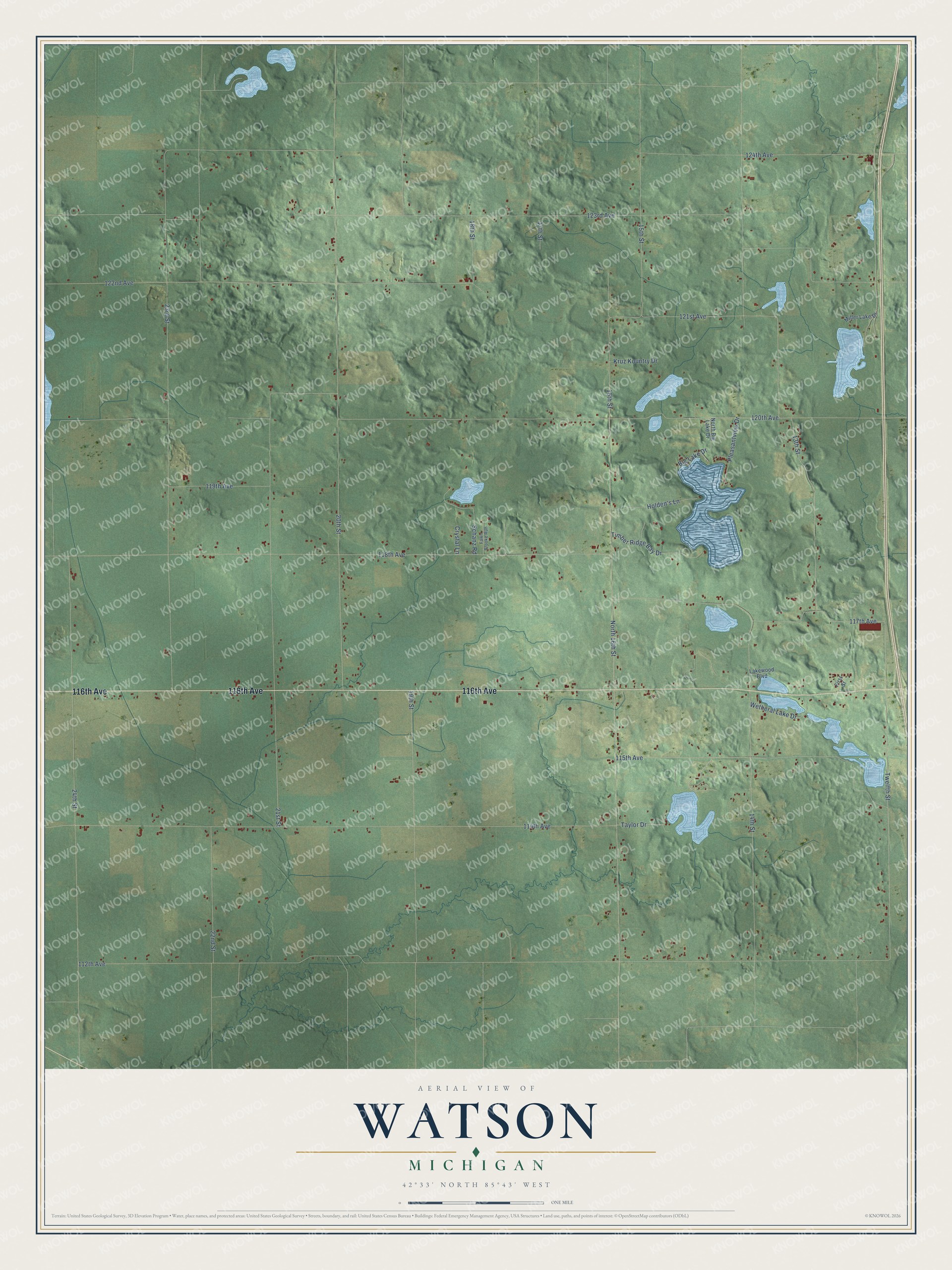 Watermarked full-map preview of Watson, Michigan