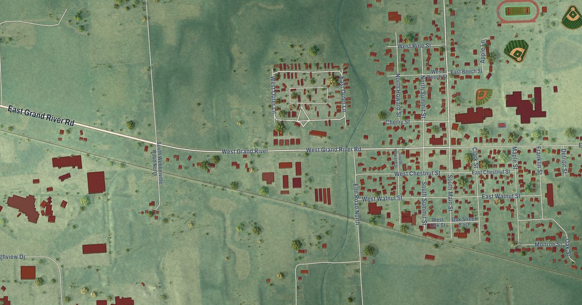 Map of Webberville, Michigan in 2026
