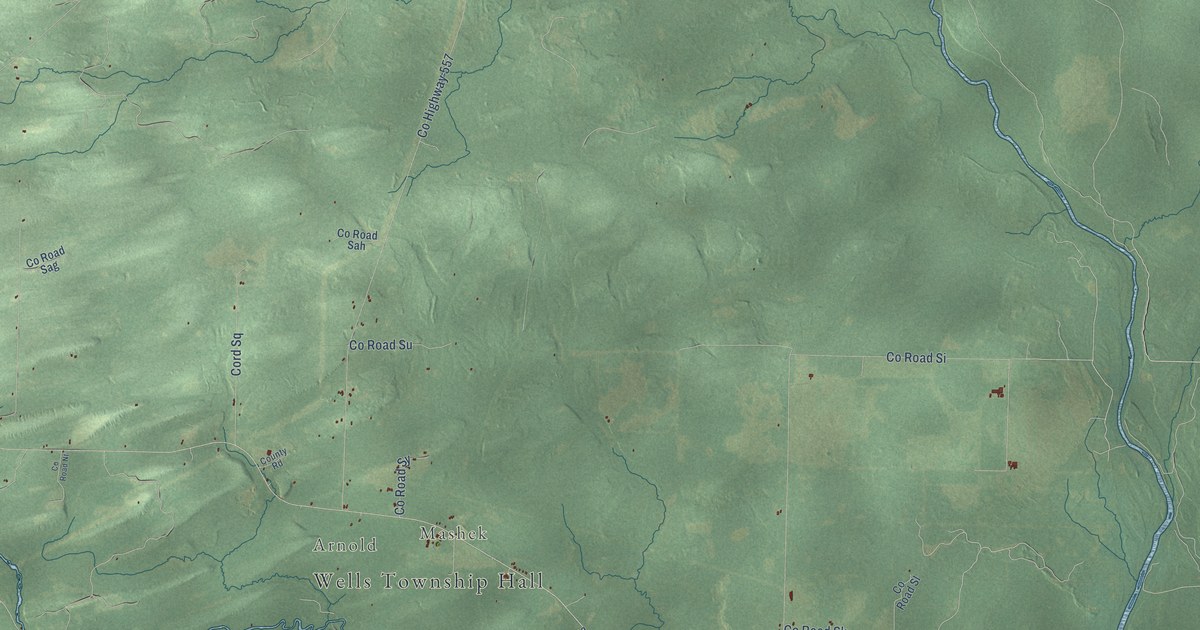 Map of Wells, Marquette County, Michigan in 2026