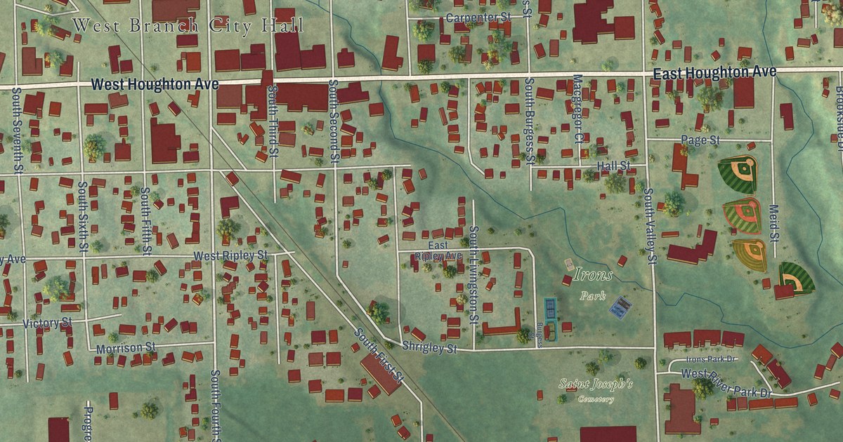 Map of West Branch City, Ogemaw County, Michigan in 2026