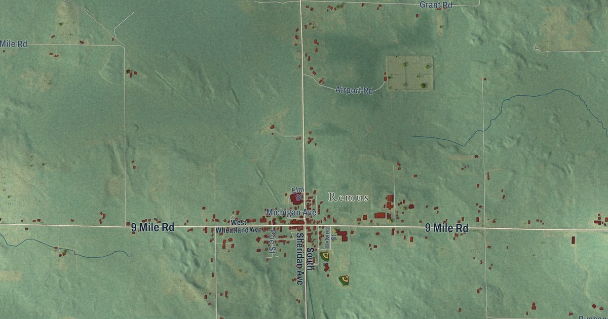 Map of Wheatland, Mecosta County, Michigan in 2026