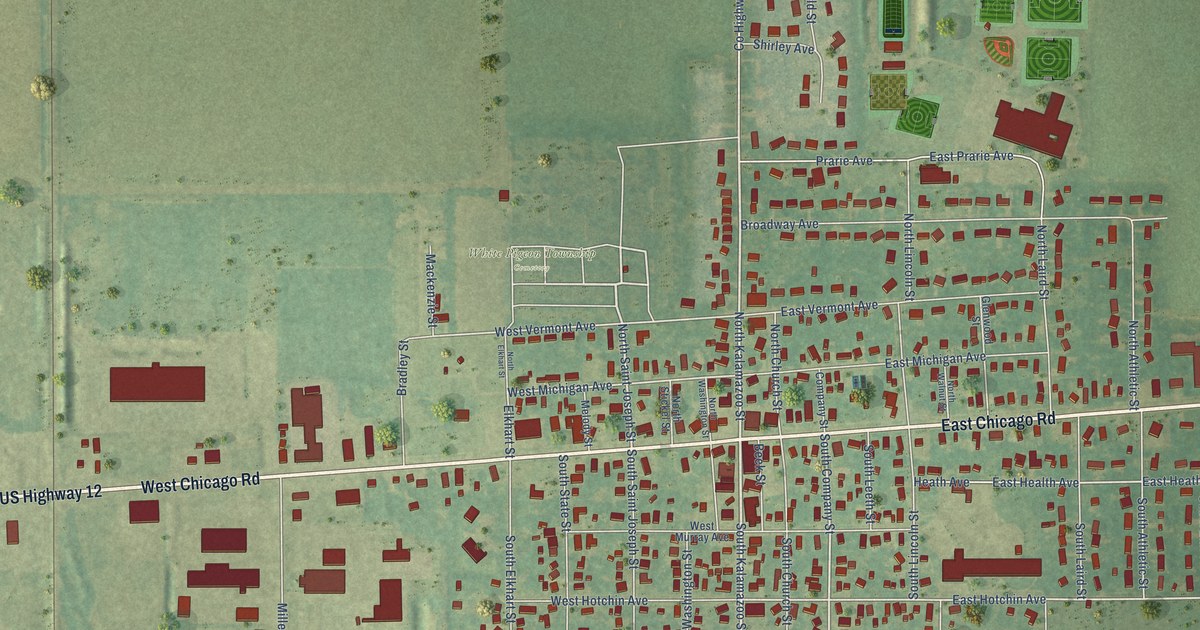 Map of White Pigeon Village, Michigan in 2026