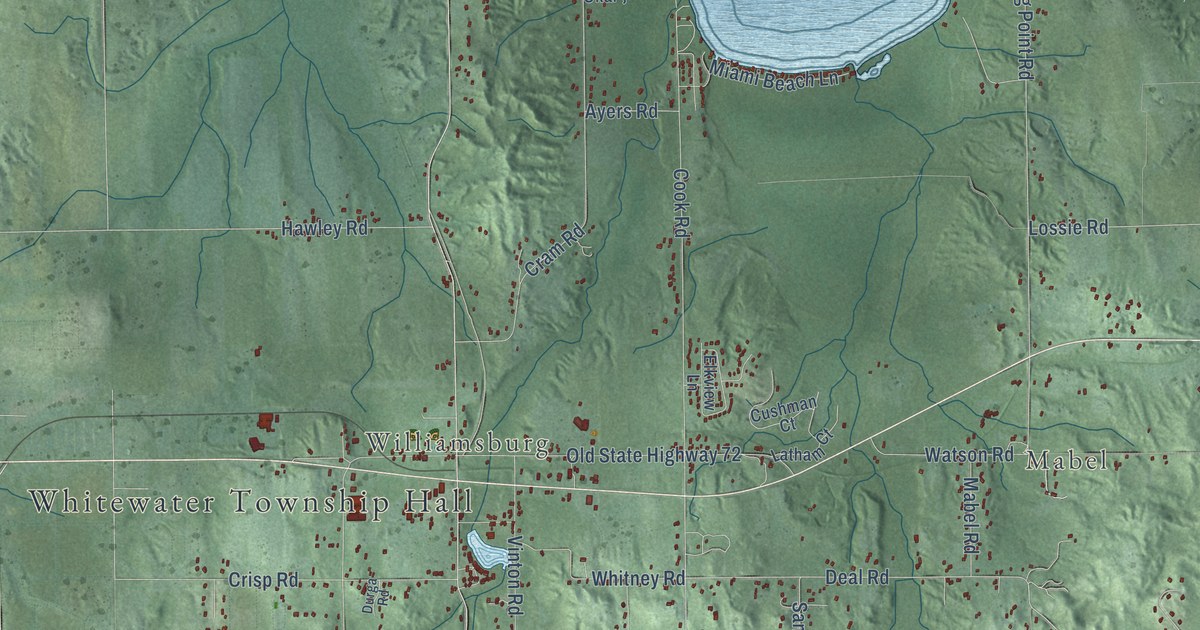 Map of Whitewater, Michigan in 2026