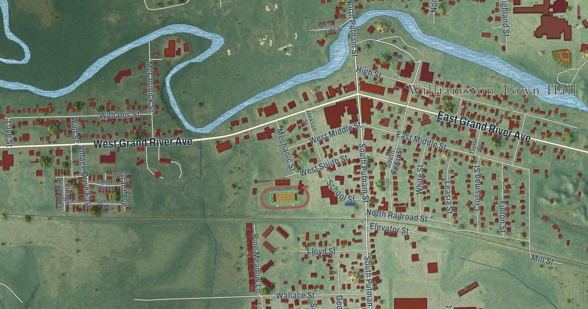 Map of Williamston, Michigan in 2026