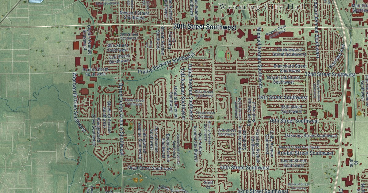 Map of Wyoming, Michigan in 2026