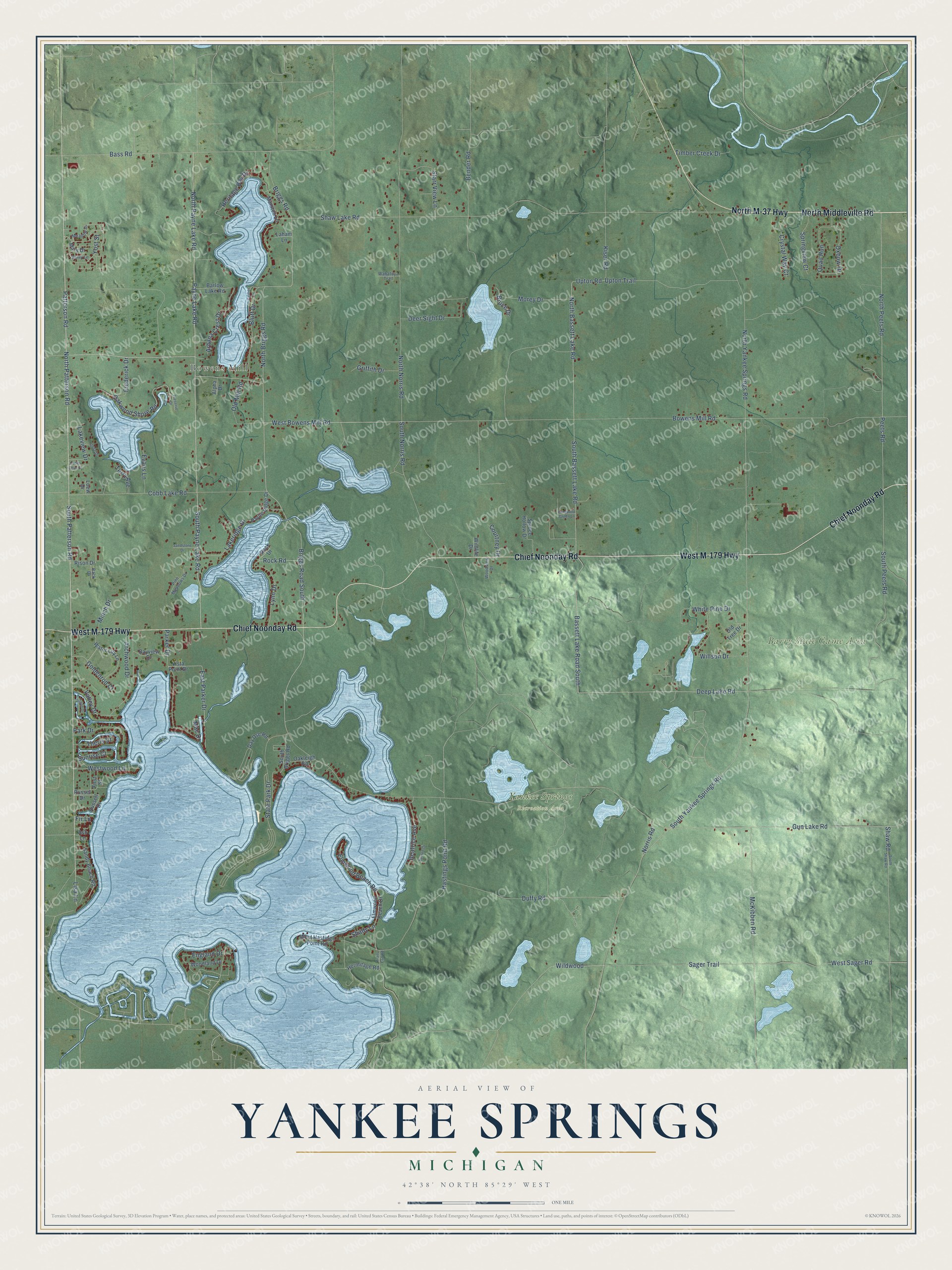 Watermarked full-map preview of Yankee Springs, Michigan