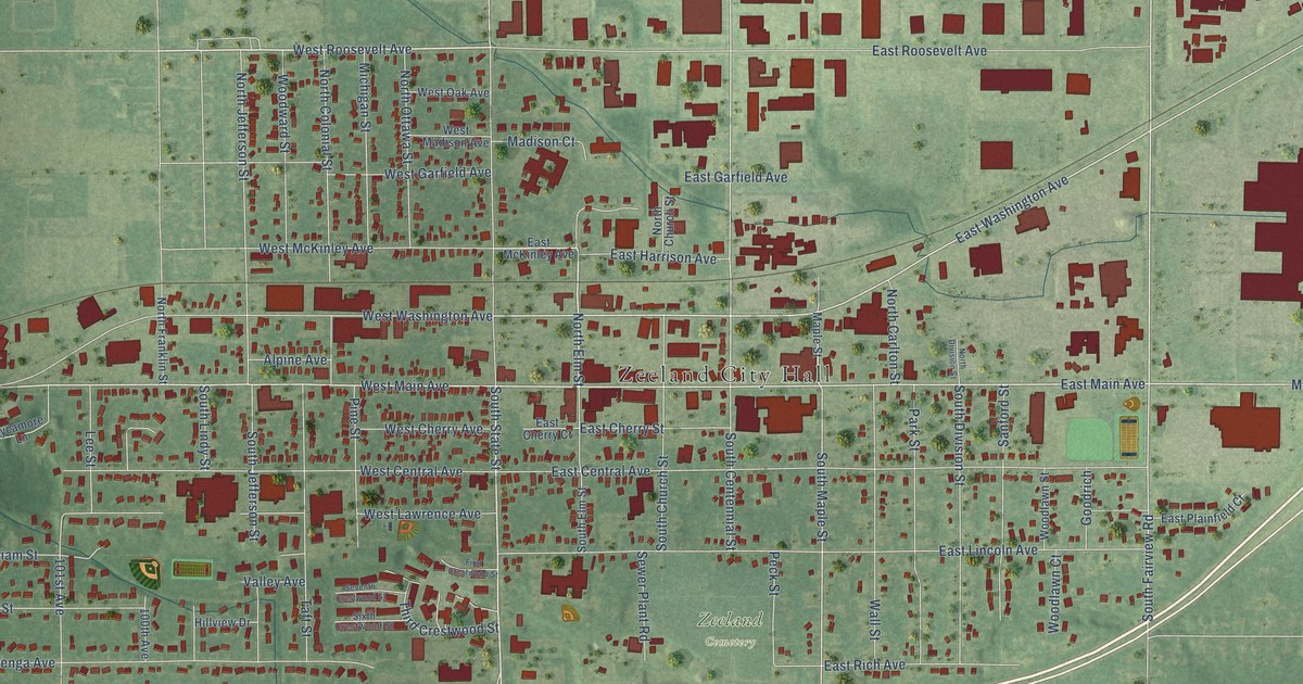 Map of Zeeland City, Michigan in 2026