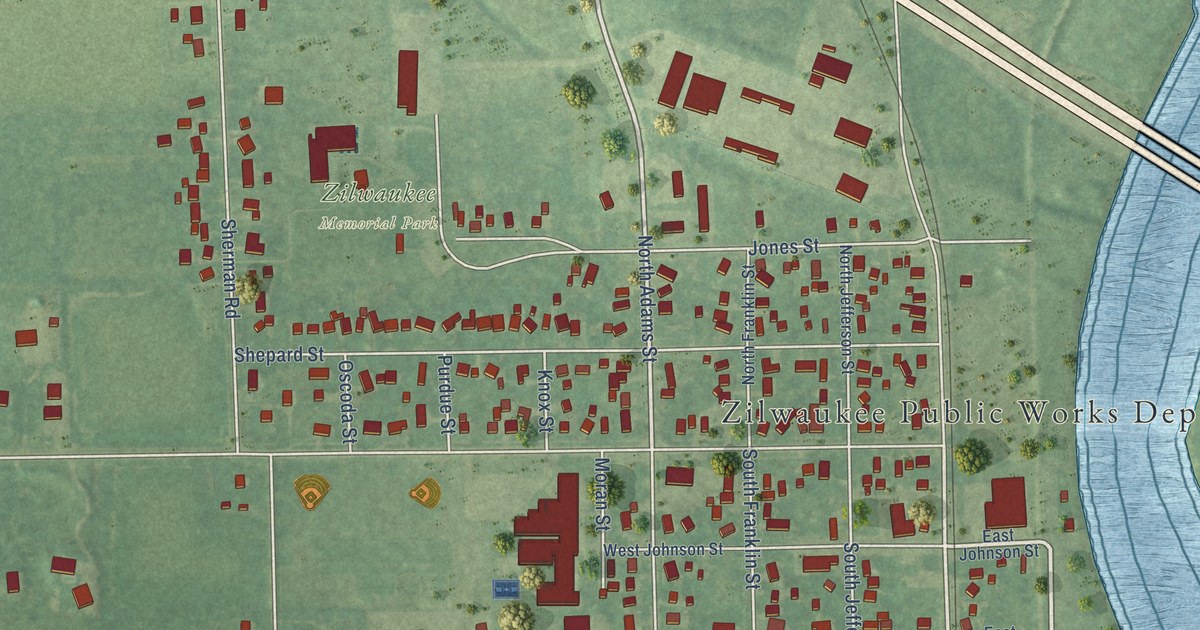 Map of Zilwaukee City, Michigan in 2026