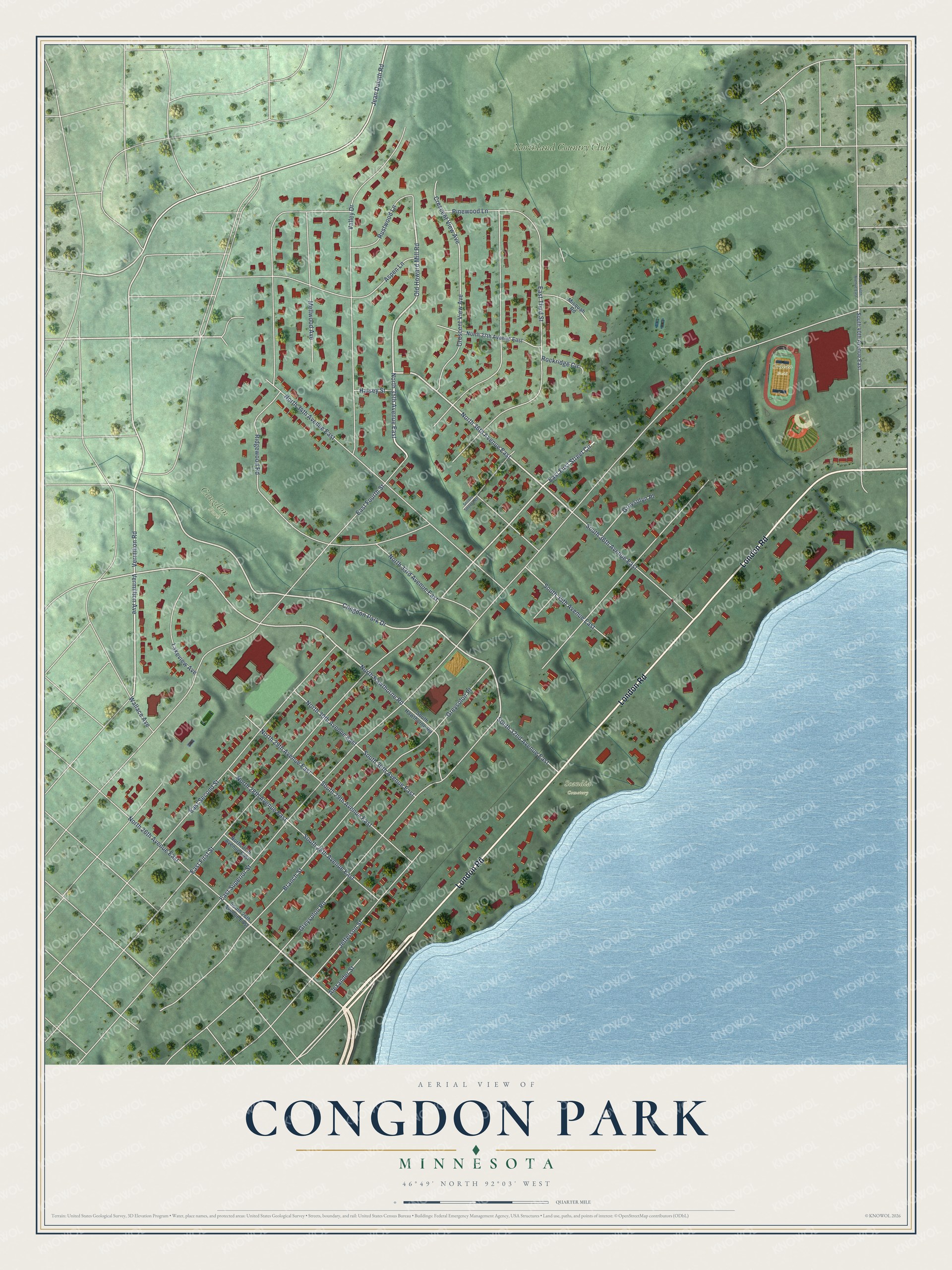 Watermarked full-map preview of Congdon Park, Minnesota