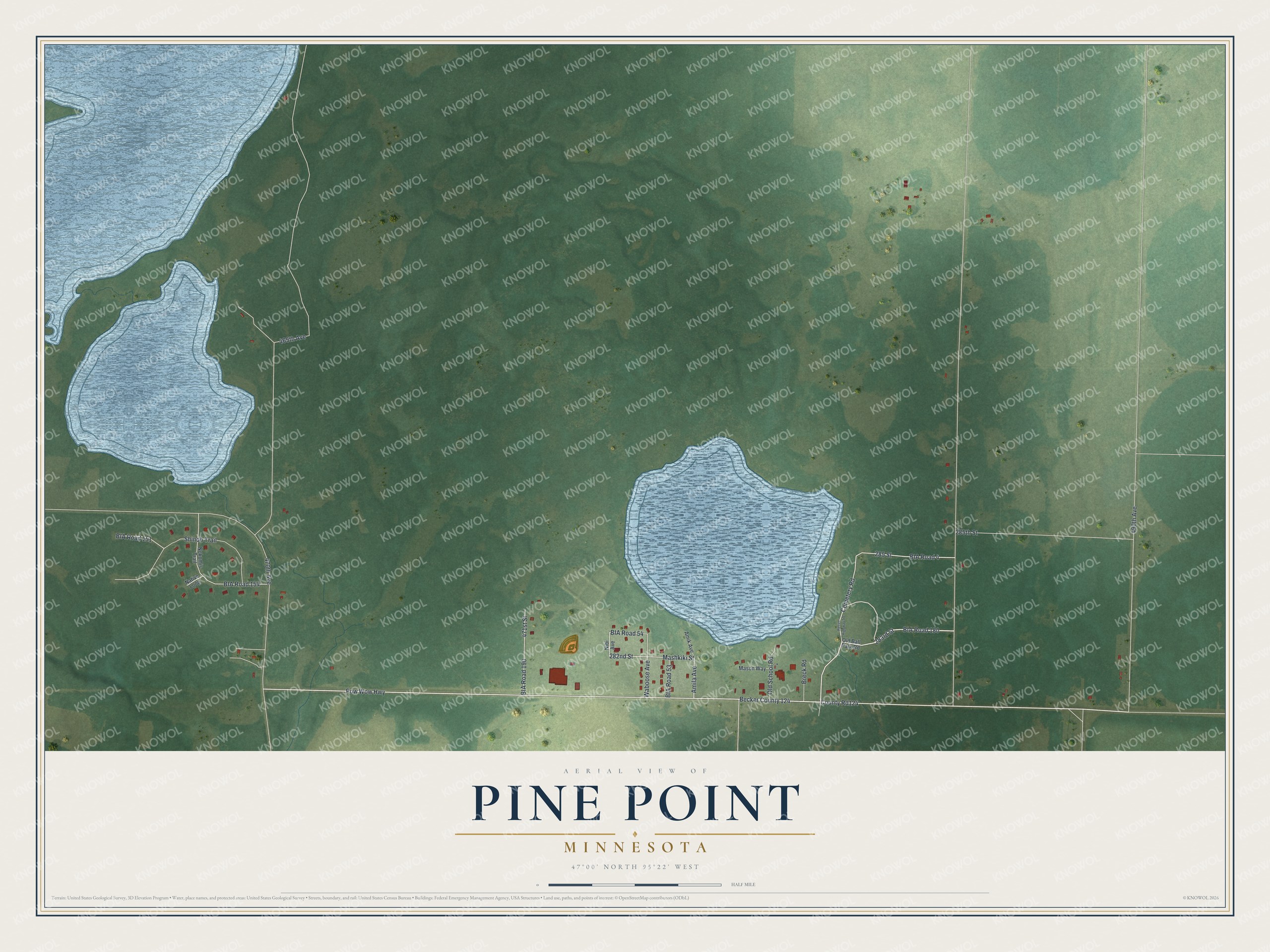 Watermarked full-map preview of Pine Point, Minnesota