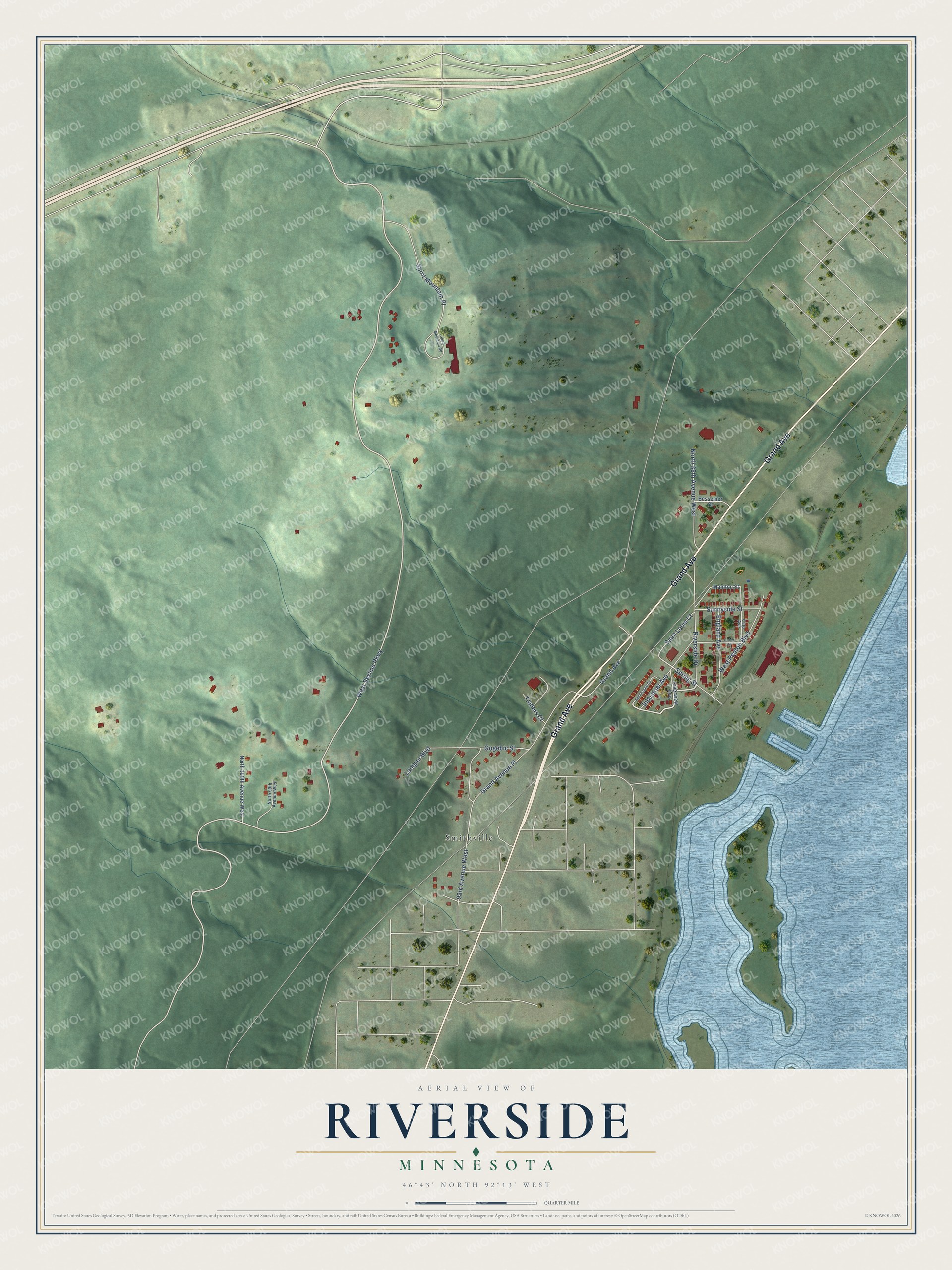 Watermarked full-map preview of Riverside, Minnesota