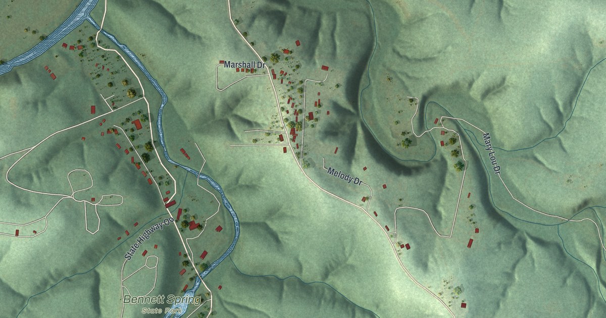 Map of Bennett Springs, Missouri in 2026