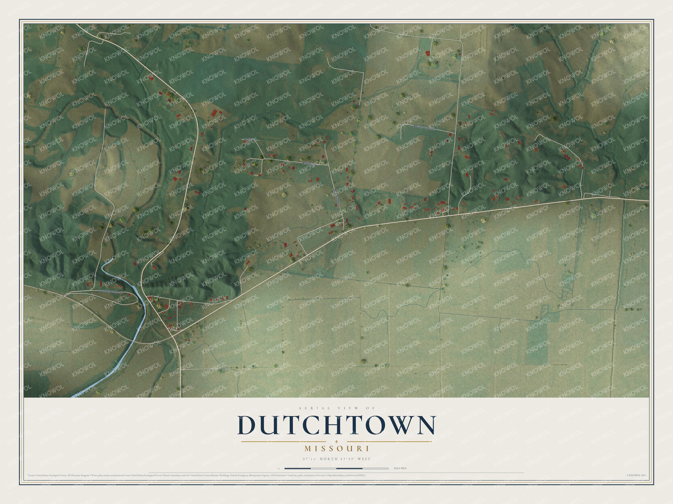 Watermarked full-map preview of Dutchtown, Missouri