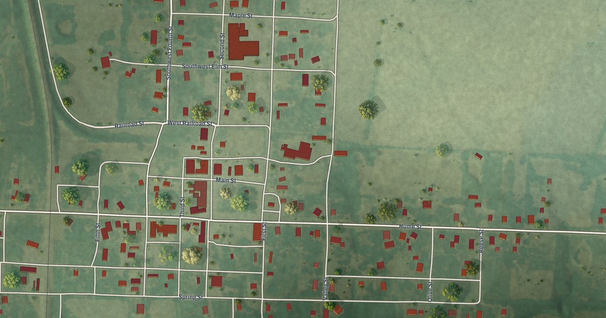 Map of Hume, Missouri in 2026