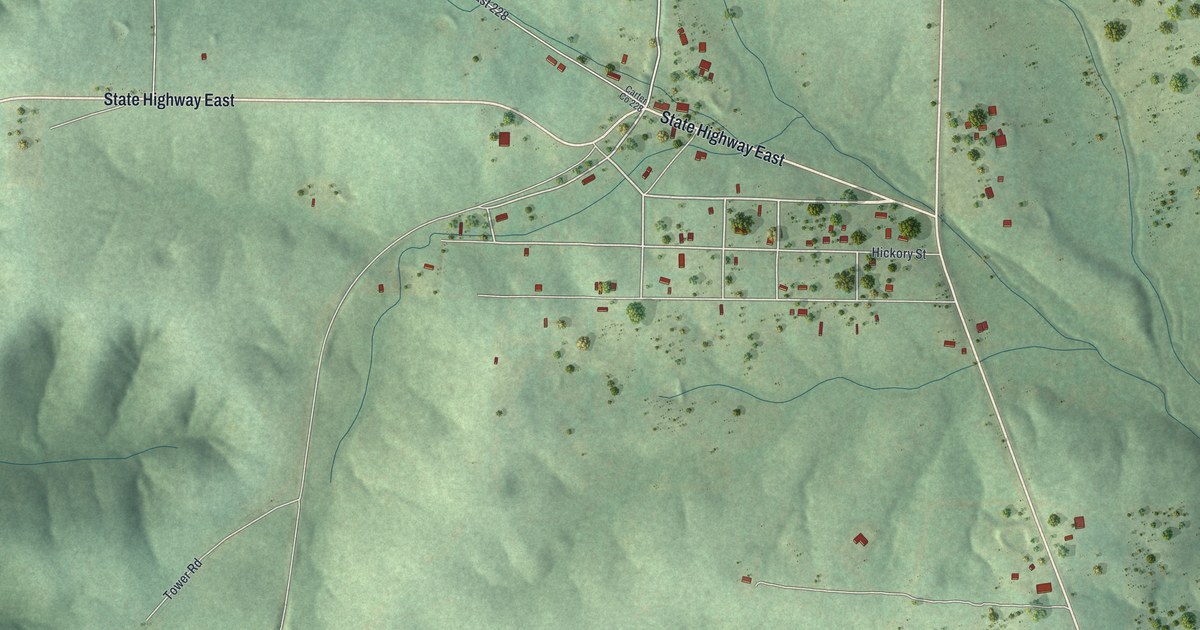 Map of Hunter, Missouri in 2026