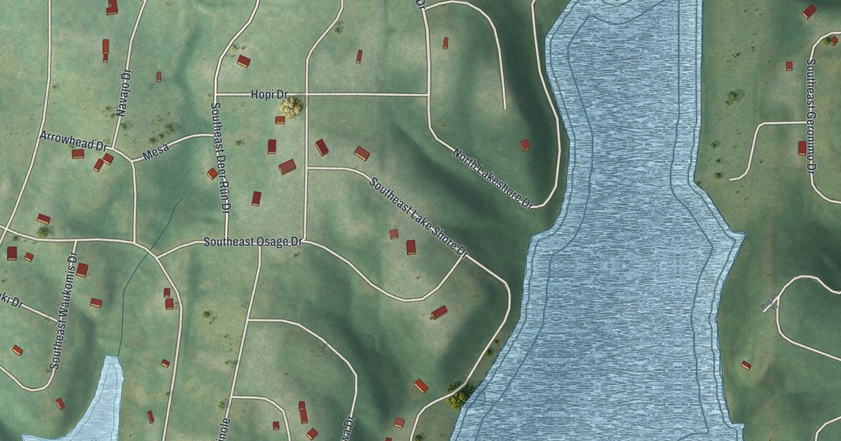 Map of Lake Arrowhead, Missouri in 2026