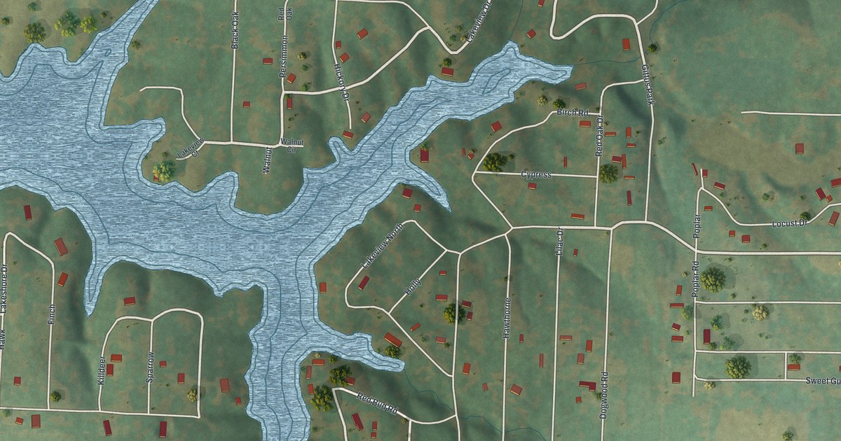 Map of Lake Lafayette, Missouri in 2026