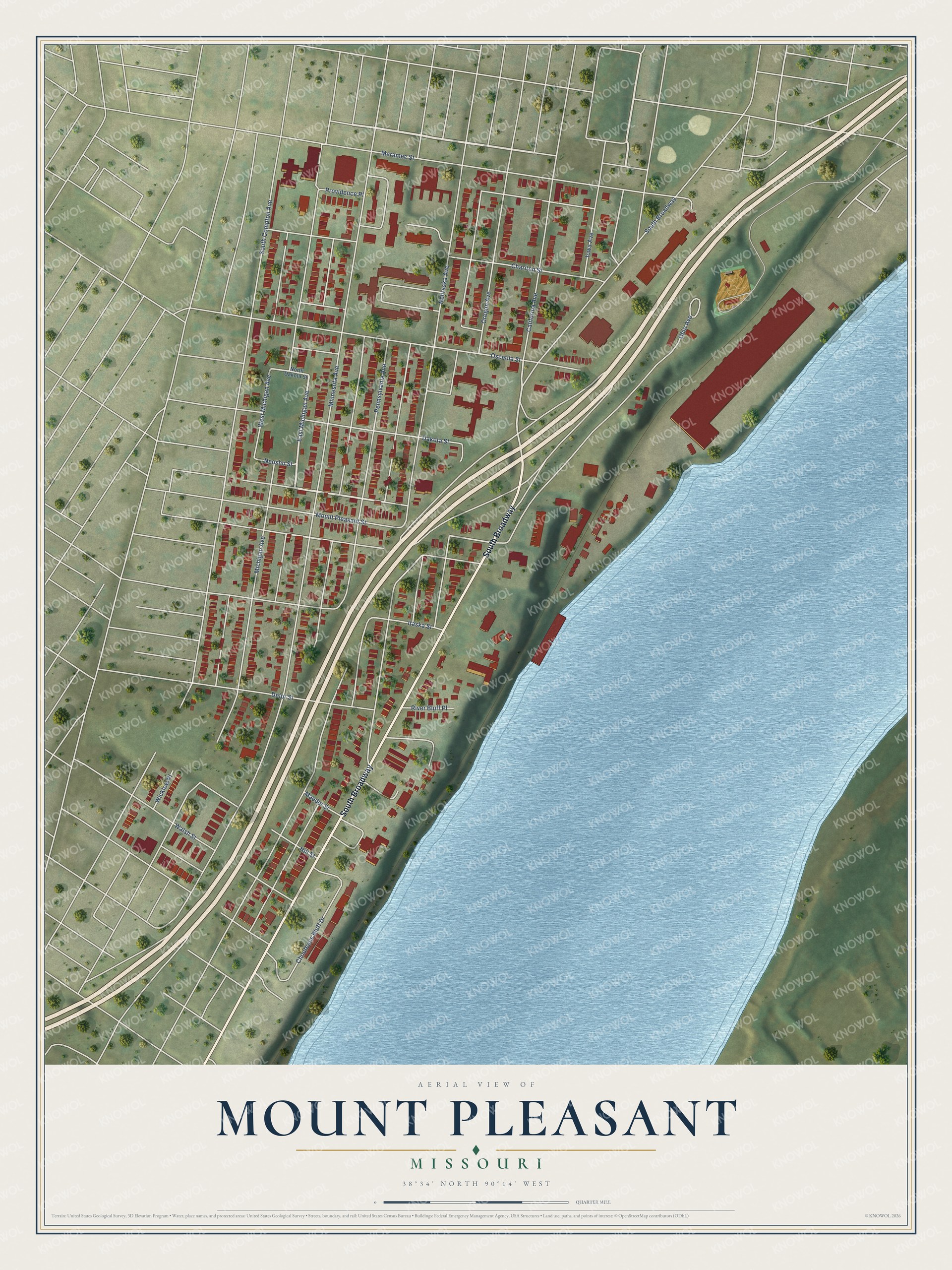 Watermarked full-map preview of Mount Pleasant, Missouri