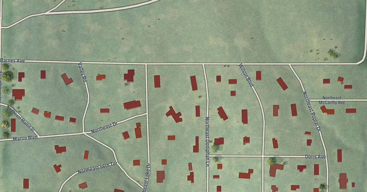 Map of Oaks, Missouri in 2026