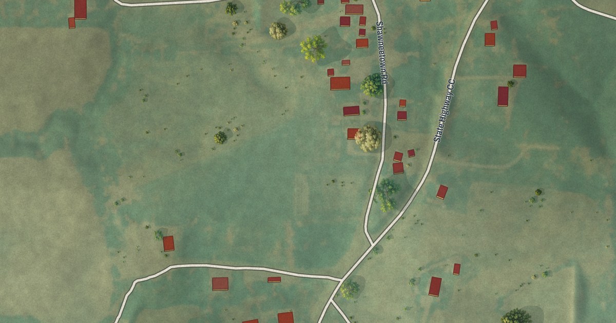 Map of Shawneetown, Missouri in 2026